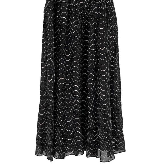 NWOT Kate Spade New York Wavy Dot Silk Dress Black Lined Midi Sleeveless Women 2 - Picture 6 of 10